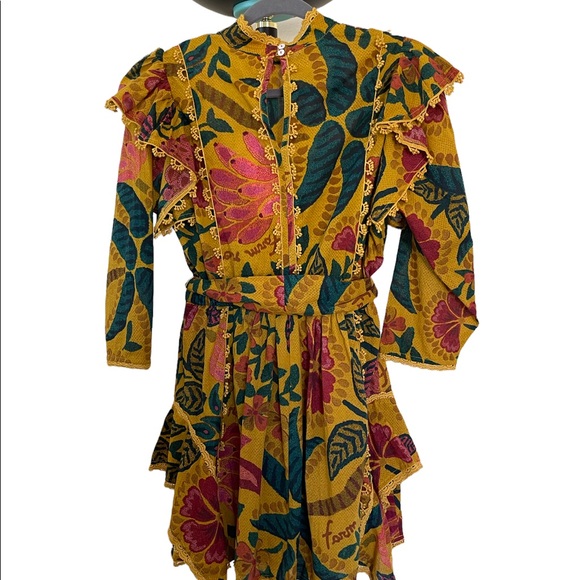 NWT FARM Rio Cotton Ruffle Mini Dress Size S - Picture 6 of 15